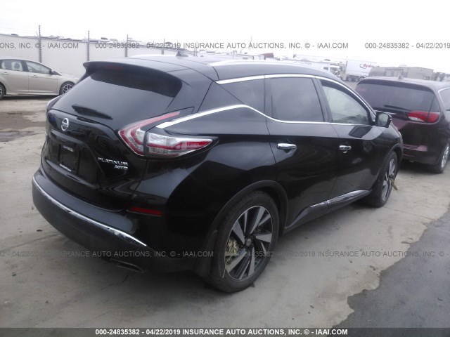 5N1AZ2MHXFN267000 - 2015 NISSAN MURANO S/SL/SV/PLATINUM BLACK photo 4