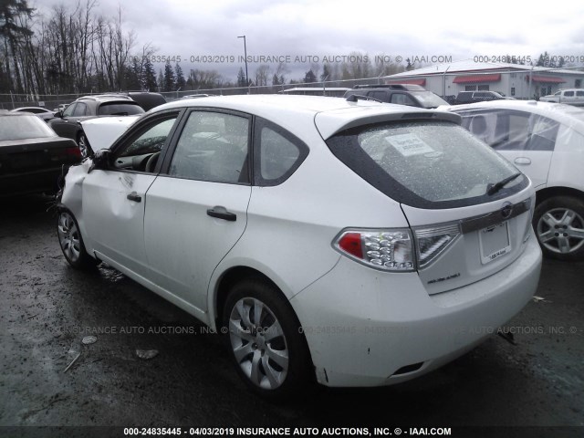 JF1GH61688H815448 - 2008 SUBARU IMPREZA 2.5I WHITE photo 3