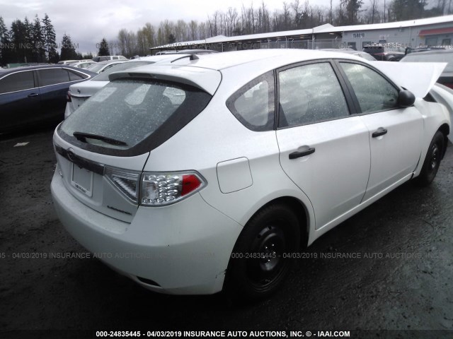 JF1GH61688H815448 - 2008 SUBARU IMPREZA 2.5I WHITE photo 4