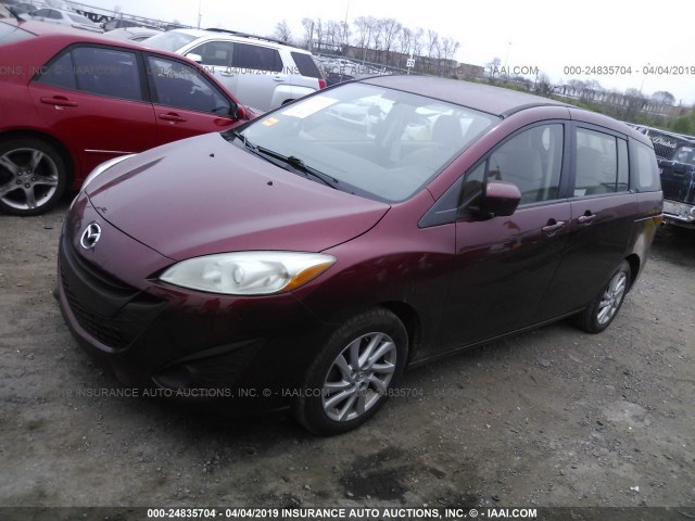 JM1CW2BL2C0144376 - 2012 MAZDA 5 MAROON photo 2