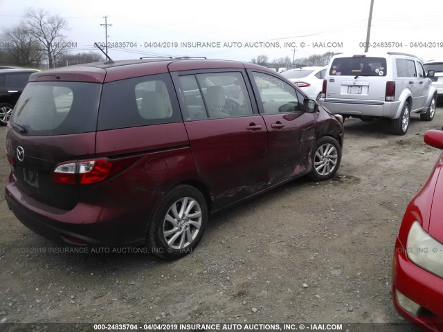 JM1CW2BL2C0144376 - 2012 MAZDA 5 MAROON photo 4