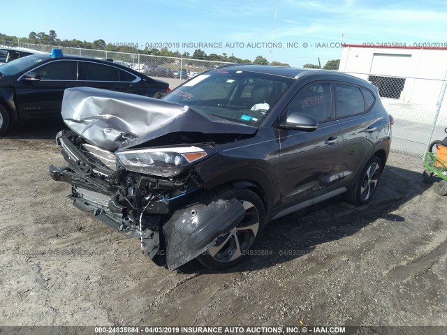 KM8J33A20JU747424 - 2018 HYUNDAI TUCSON LIMITED/SPORT AND ECO/SE GRAY photo 2