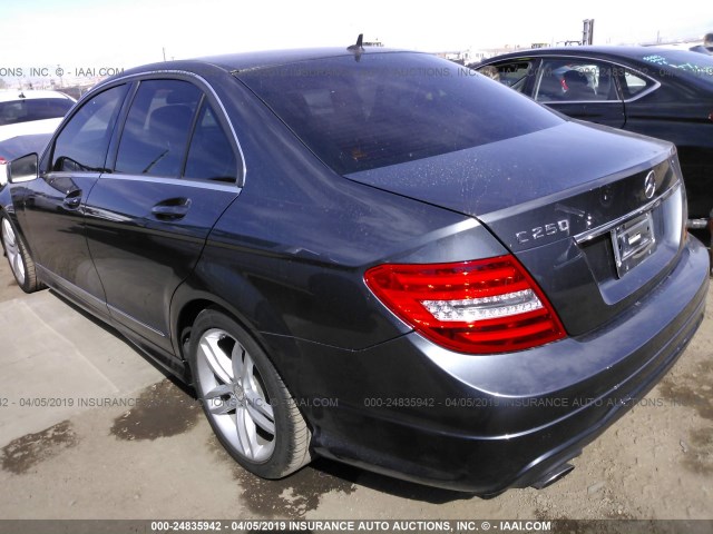 WDDGF4HB0EA914198 - 2014 MERCEDES-BENZ C 250 BLUE photo 3