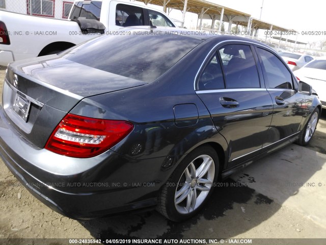 WDDGF4HB0EA914198 - 2014 MERCEDES-BENZ C 250 BLUE photo 4