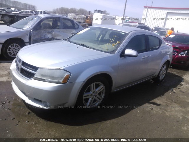 1B3CC5FD9AN104780 - 2010 DODGE AVENGER R/T SILVER photo 2