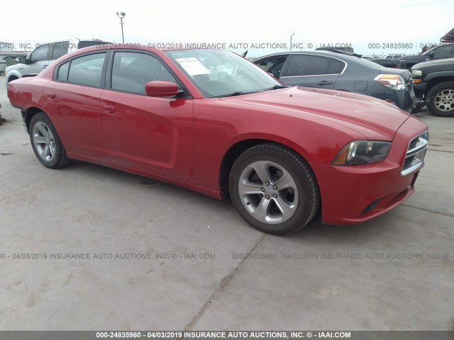 2C3CDXHG8DH512767 - 2013 DODGE CHARGER SXT RED photo 1