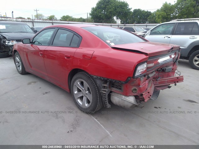 2C3CDXHG8DH512767 - 2013 DODGE CHARGER SXT RED photo 3