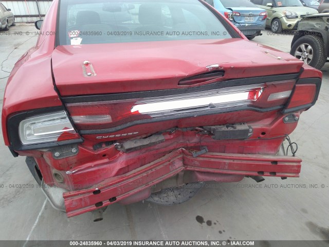 2C3CDXHG8DH512767 - 2013 DODGE CHARGER SXT RED photo 6