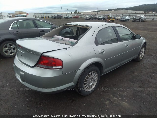 1C3EL46R44N400733 - 2004 CHRYSLER SEBRING LX GRAY photo 4