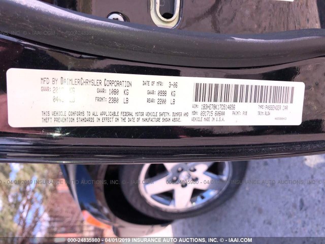 1B3HE78K17D514656 - 2007 DODGE CALIBER BLACK photo 9