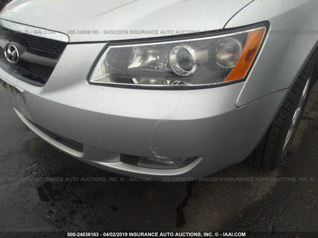 5NPEU46CX6H063086 - 2006 HYUNDAI SONATA GLS/LX SILVER photo 6