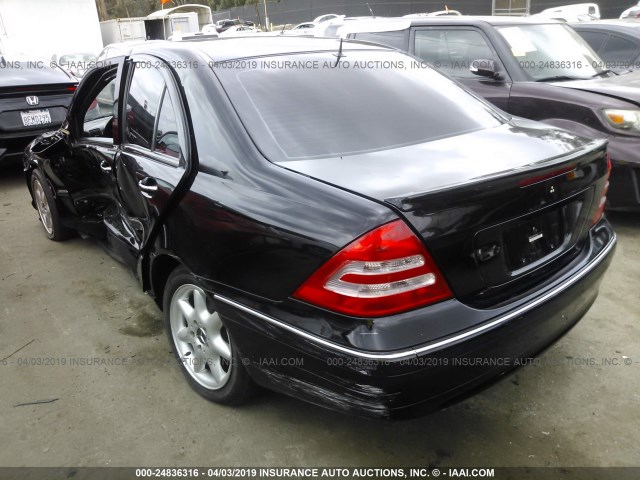 WDBRF61JX2F192865 - 2002 MERCEDES-BENZ C 240 BLACK photo 3