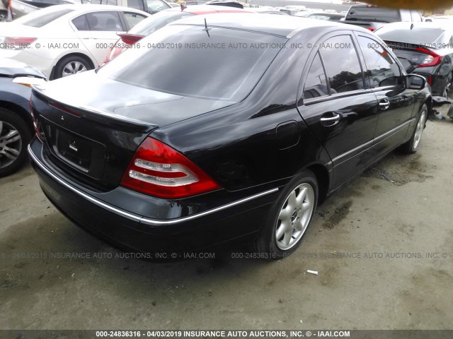 WDBRF61JX2F192865 - 2002 MERCEDES-BENZ C 240 BLACK photo 4