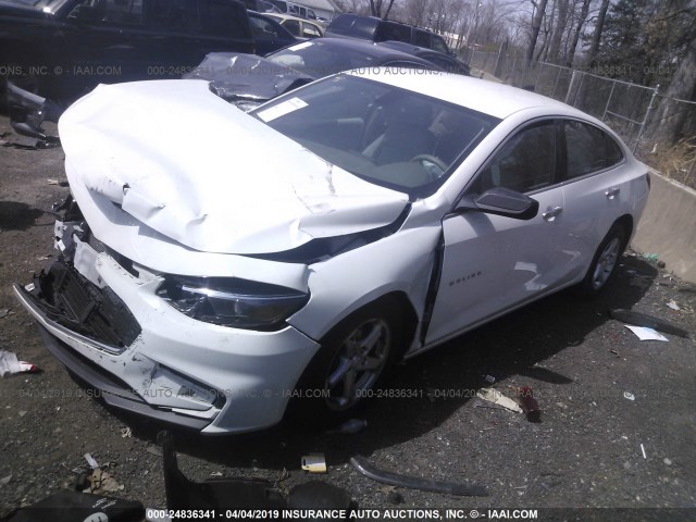 1G1ZB5ST2HF276526 - 2017 CHEVROLET MALIBU LS WHITE photo 2