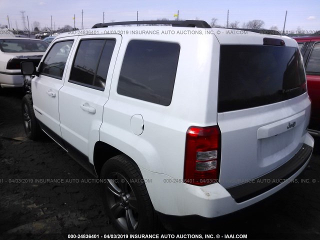 1C4NJPFA9ED850558 - 2014 JEEP PATRIOT LATITUDE WHITE photo 3