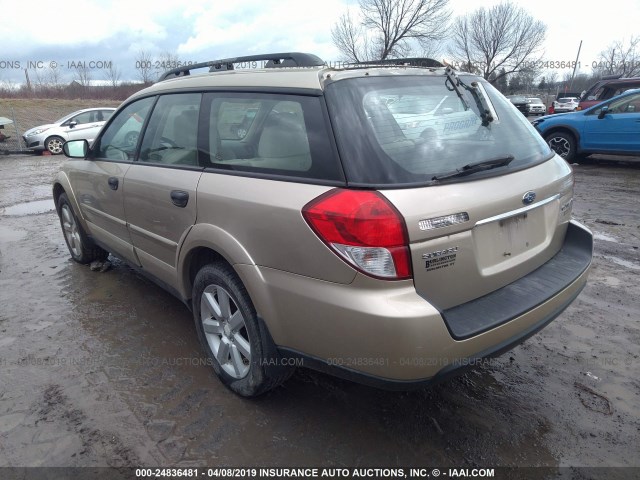 4S4BP61C686315096 - 2008 SUBARU OUTBACK 2.5I GOLD photo 3