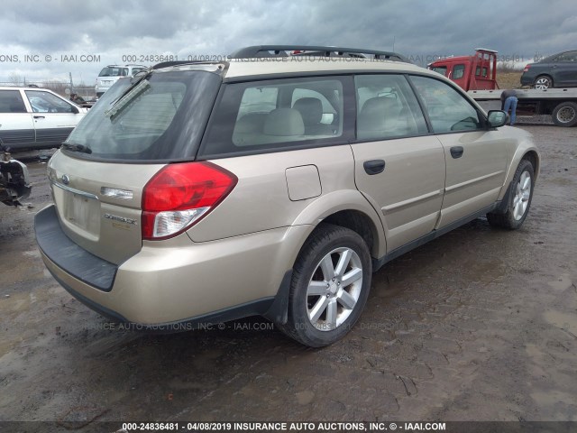 4S4BP61C686315096 - 2008 SUBARU OUTBACK 2.5I GOLD photo 4