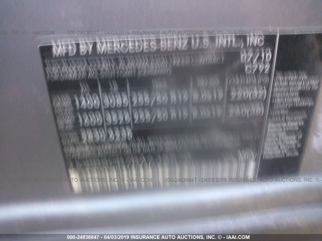 4JGBB8GB7BA636870 - 2011 MERCEDES-BENZ ML 350 4MATIC GRAY photo 9