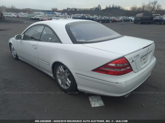 WDBPJ75J1YA002253 - 2000 MERCEDES-BENZ CL 500 WHITE photo 3