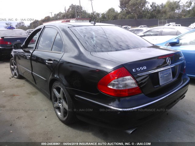 WDBUF72X98B324212 - 2008 MERCEDES-BENZ E 550 BLACK photo 3