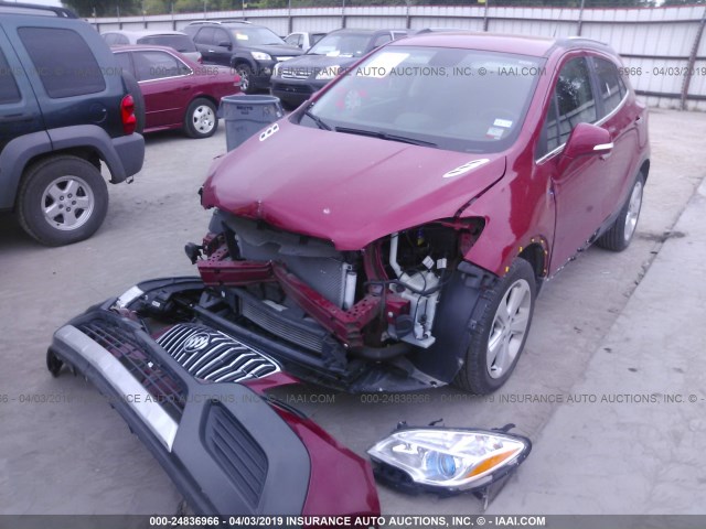 KL4CJASB1FB255147 - 2015 BUICK ENCORE RED photo 2