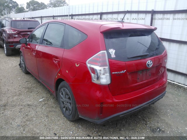 JTDZN3EU5FJ021516 - 2015 TOYOTA PRIUS V RED photo 3