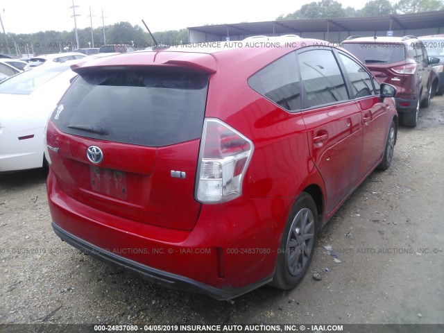 JTDZN3EU5FJ021516 - 2015 TOYOTA PRIUS V RED photo 4