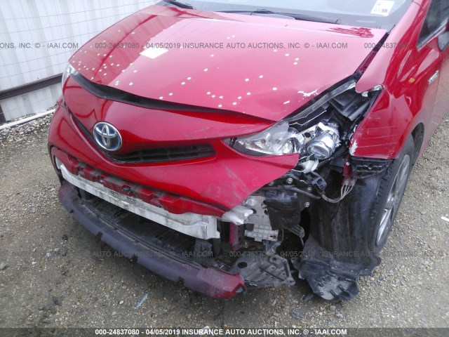 JTDZN3EU5FJ021516 - 2015 TOYOTA PRIUS V RED photo 6