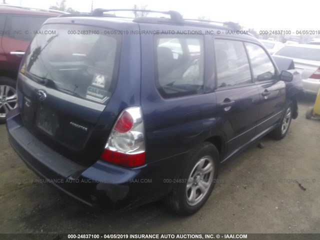 JF1SG63646H722580 - 2006 SUBARU FORESTER 2.5X BLUE photo 4