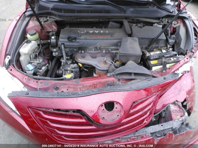 4T1BE46K69U340104 - 2009 TOYOTA CAMRY SE/LE/XLE RED photo 10