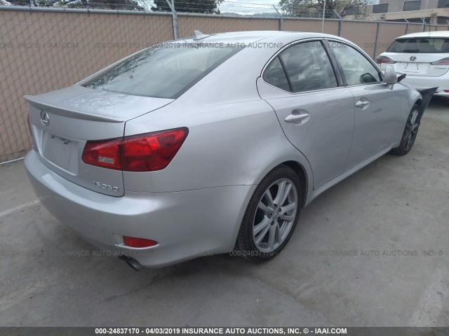 JTHBE262172011584 - 2007 LEXUS IS 350 SILVER photo 4