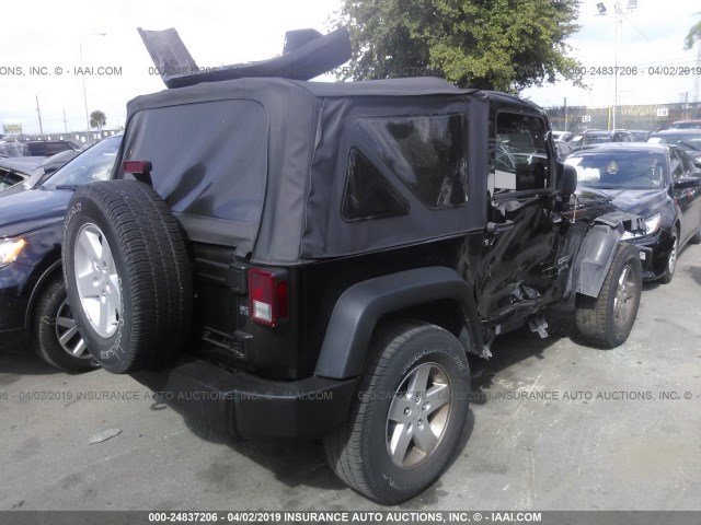 1C4AJWAG0DL622327 - 2013 JEEP WRANGLER SPORT BLACK photo 4