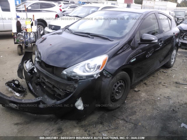 JTDKDTB31G1116088 - 2016 TOYOTA PRIUS C BLACK photo 2