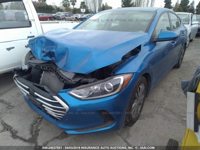 5NPD84LF1HH183215 - 2017 HYUNDAI ELANTRA SE/VALUE/LIMITED BLUE photo 2