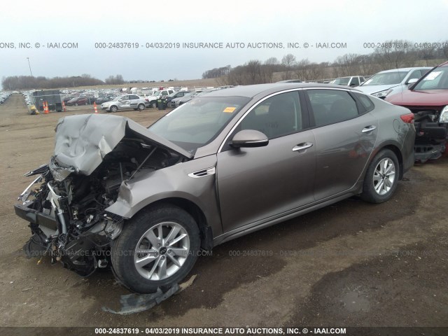 5XXGT4L34GG026192 - 2016 KIA OPTIMA LX 灰色 照片 2