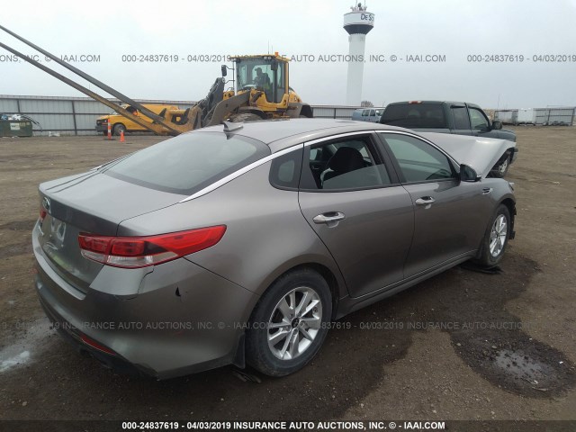 5XXGT4L34GG026192 - 2016 KIA OPTIMA LX 灰色 照片 4