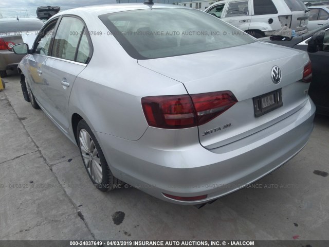 3VWL17AJ1GM227454 - 2016 VOLKSWAGEN JETTA SEL/SEL PREMIUM SILVER photo 3