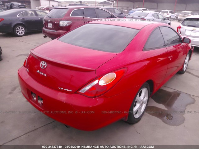 4T1CA38P35U052960 - 2005 TOYOTA CAMRY SOLARA SE/SLE RED photo 4