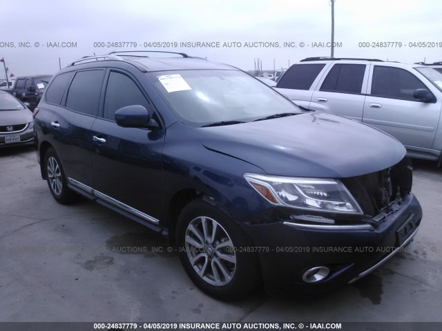 5N1AR2MNXFC710490 - 2015 NISSAN PATHFINDER S/SV/SL/PLATINUM BLUE photo 1