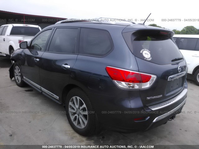 5N1AR2MNXFC710490 - 2015 NISSAN PATHFINDER S/SV/SL/PLATINUM BLUE photo 3