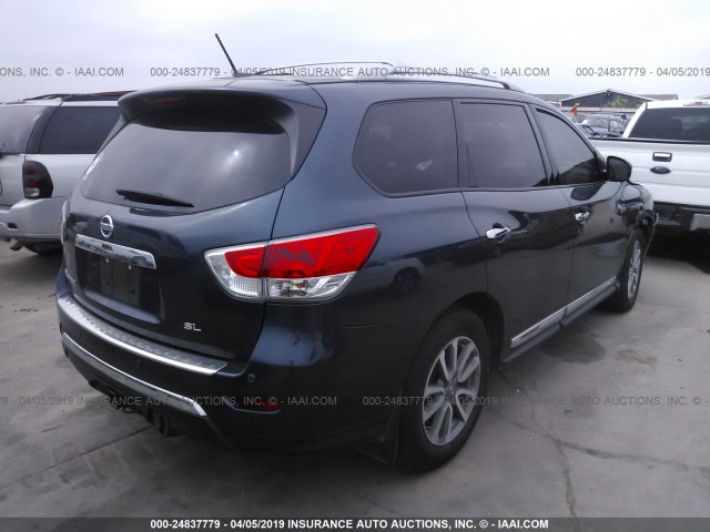 5N1AR2MNXFC710490 - 2015 NISSAN PATHFINDER S/SV/SL/PLATINUM BLUE photo 4