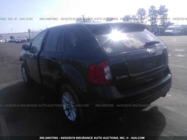 2FMDK3GC4EBA54190 - 2014 FORD EDGE SE BLACK photo 3