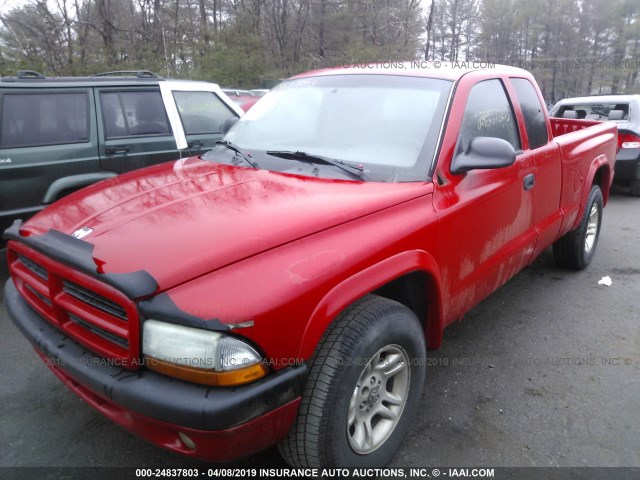 1D7HL32N73S361986 - 2003 DODGE DAKOTA SPORT RED photo 2