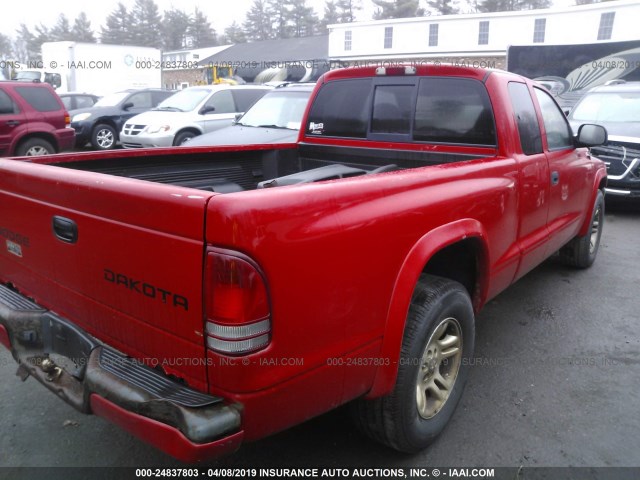 1D7HL32N73S361986 - 2003 DODGE DAKOTA SPORT RED photo 4