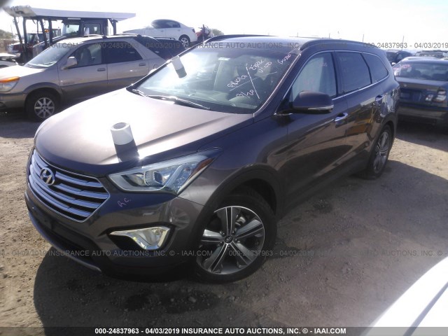 KM8SRDHF9FU109438 - 2015 HYUNDAI SANTA FE GLS/LIMITED BROWN photo 2