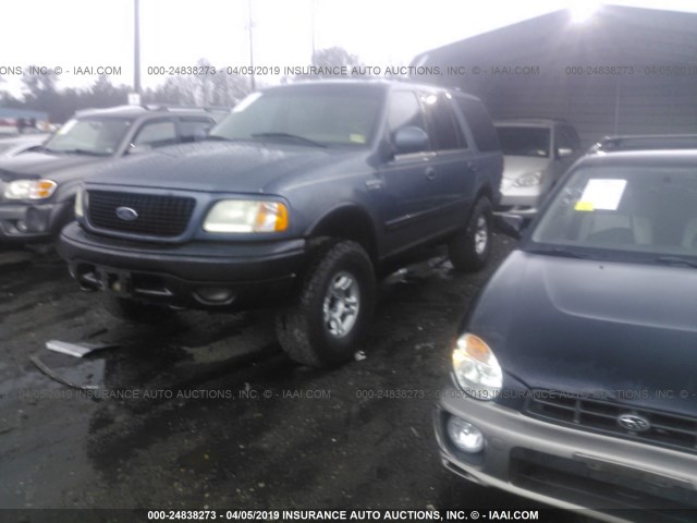 1FMPU18L4YLA54916 - 2000 FORD EXPEDITION EDDIE BAUER BLUE photo 2