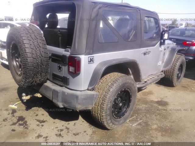 1J4AA2D19BL508057 - 2011 JEEP WRANGLER SPORT SILVER photo 4