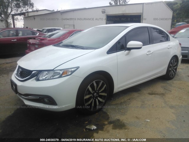 19XFB2F97FE240376 - 2015 HONDA CIVIC EXL WHITE photo 2