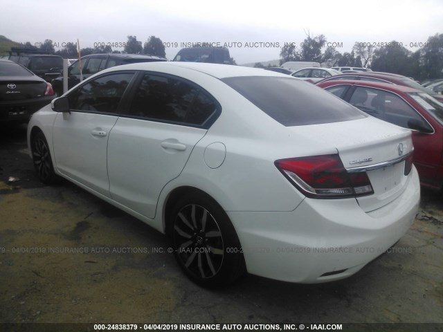 19XFB2F97FE240376 - 2015 HONDA CIVIC EXL WHITE photo 3