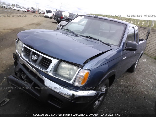 1N6DD26S7YC370377 - 2000 NISSAN FRONTIER KING CAB XE BLUE photo 2